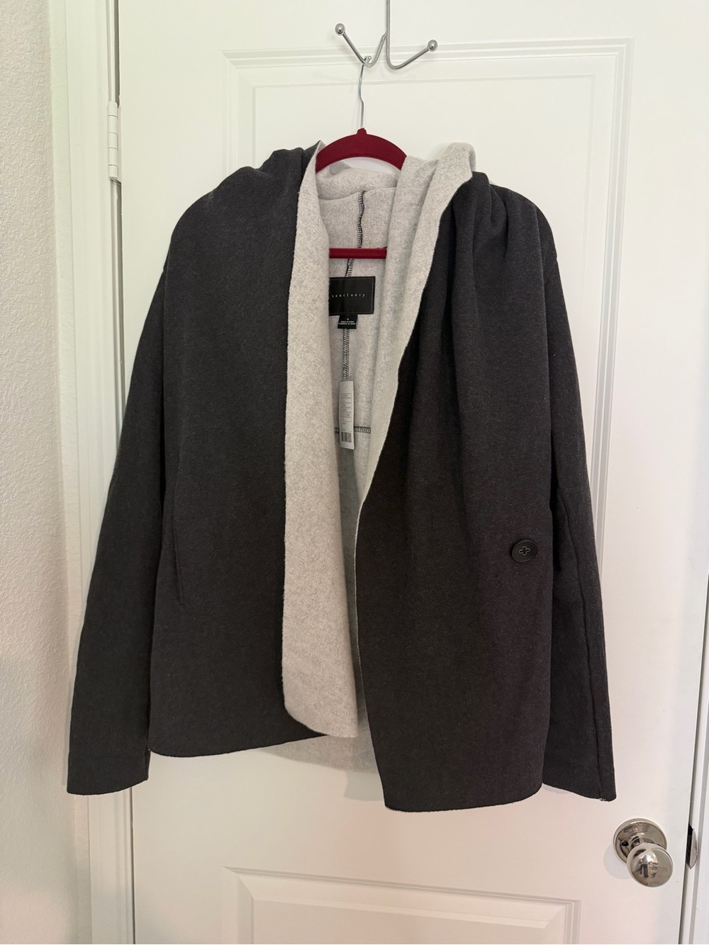 Sanctuary dark gray and Light Gray Women's hooded cardigan